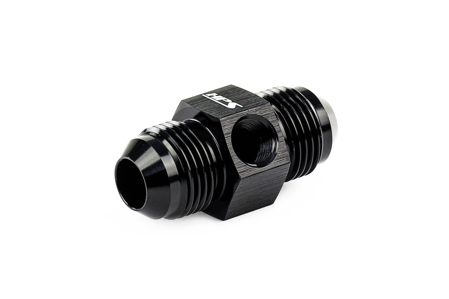 HPS Performance Products AN Male to Male Adapter with 1/8" NPT Female Port, Aluminum, Black