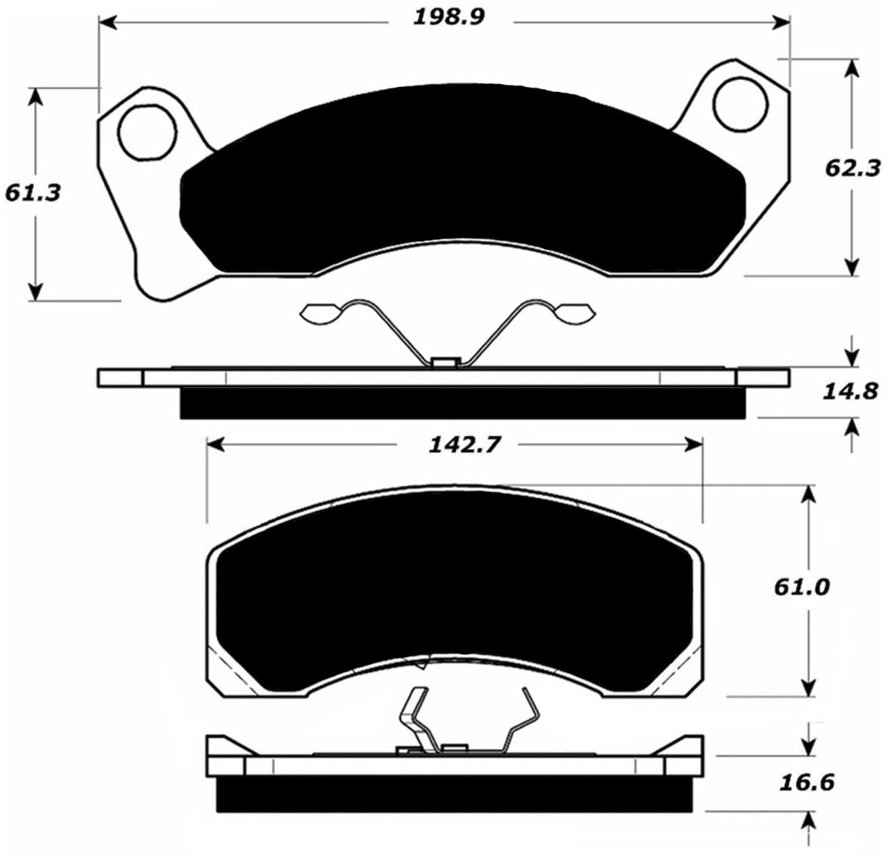 Porterfield Brake Pads for 1987 FORD THUNDERBIRD R/Disc