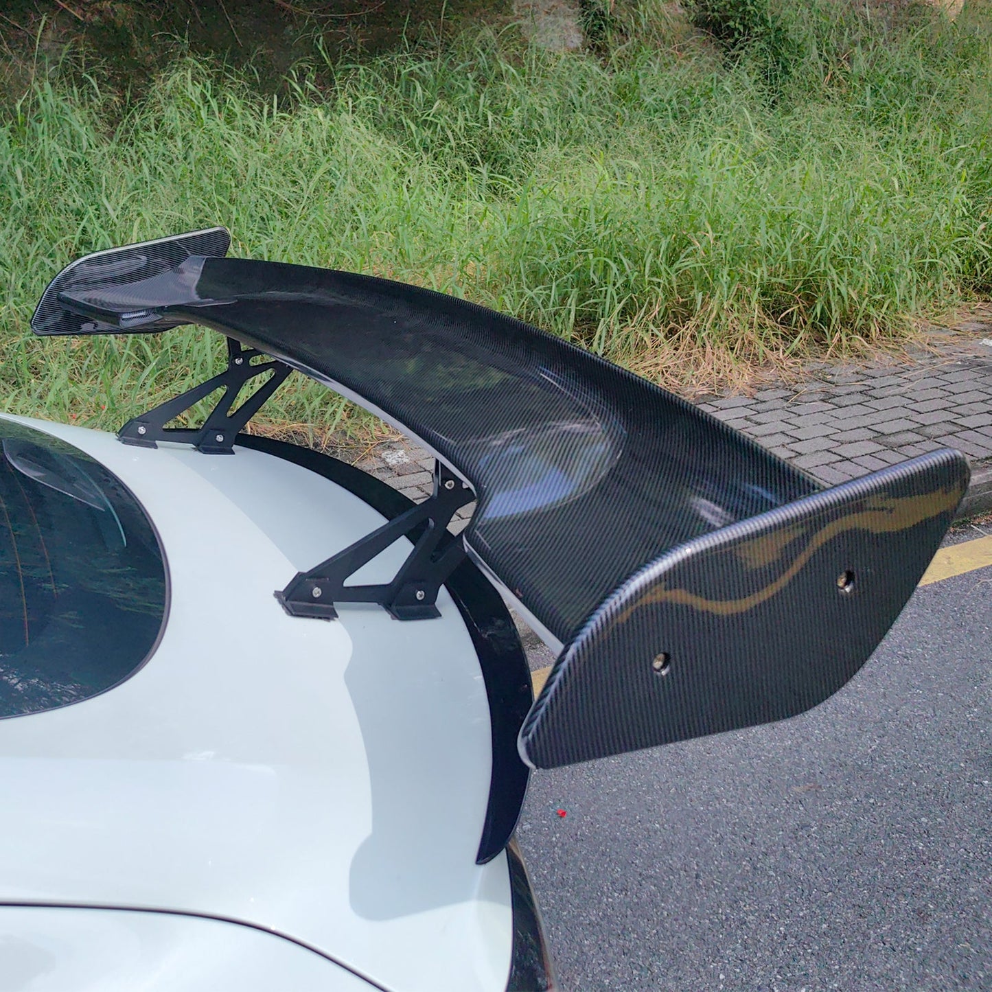Universal JDM GT Style Carbon Fiber Print Trunk Spoiler ABS w/ Light