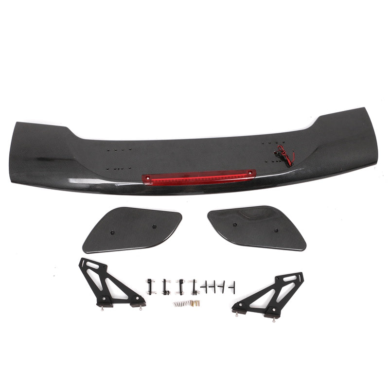 Universal JDM GT Style Carbon Fiber Print Trunk Spoiler ABS w/ Light