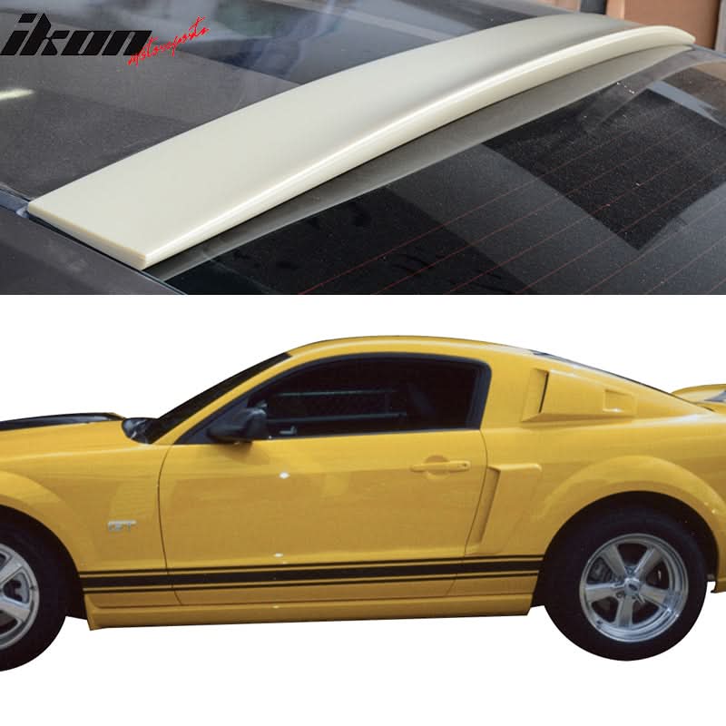 Fits 05-09 Mustang Coupe Roof Spoiler & PU Side Scoop & Window Louvers