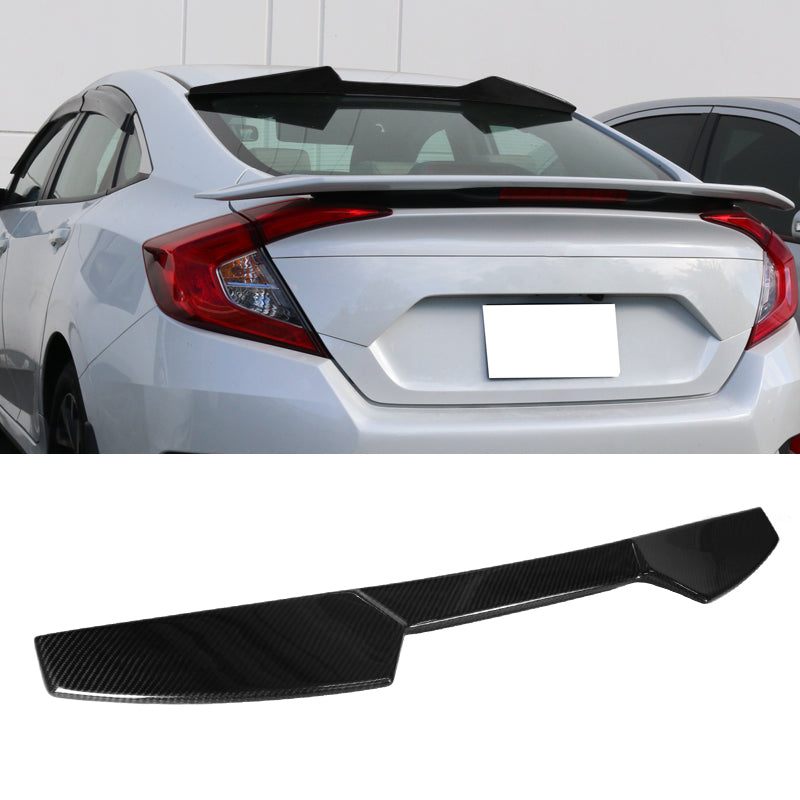 2016-2021 Honda Civic 10th Gen Sedan V Style Roof Spoiler Carbon Fiber