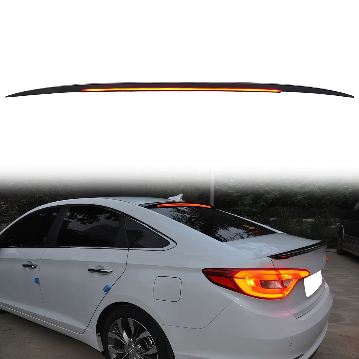 2015-2017 Hyundai Sonata Painted ABS Roof Spoiler W/ LED Light Bar
