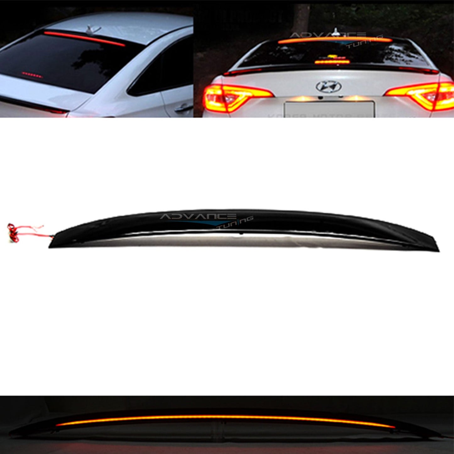 2015-2017 Hyundai Sonata Painted ABS Roof Spoiler W/ LED Light Bar