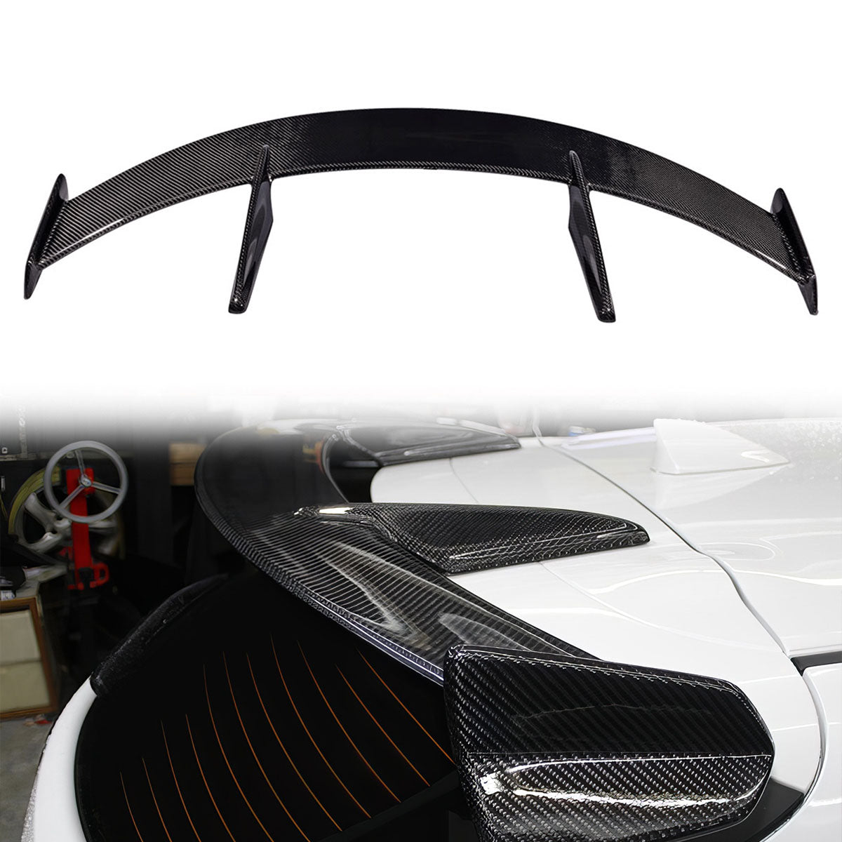 2014-2017 Mazda 3 Hatchback KS Style Carbon Fiber Roof Spoiler Wing