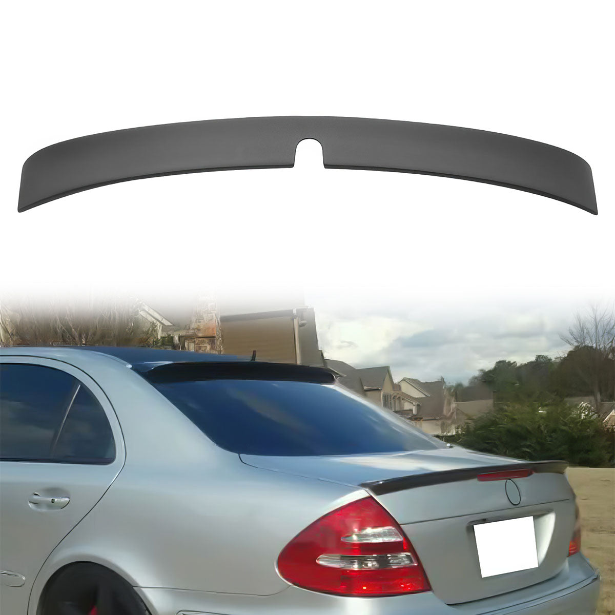 2003-2005 Benz W211 E-Class Sedan Matte Black ABS Roof Spoiler Wing