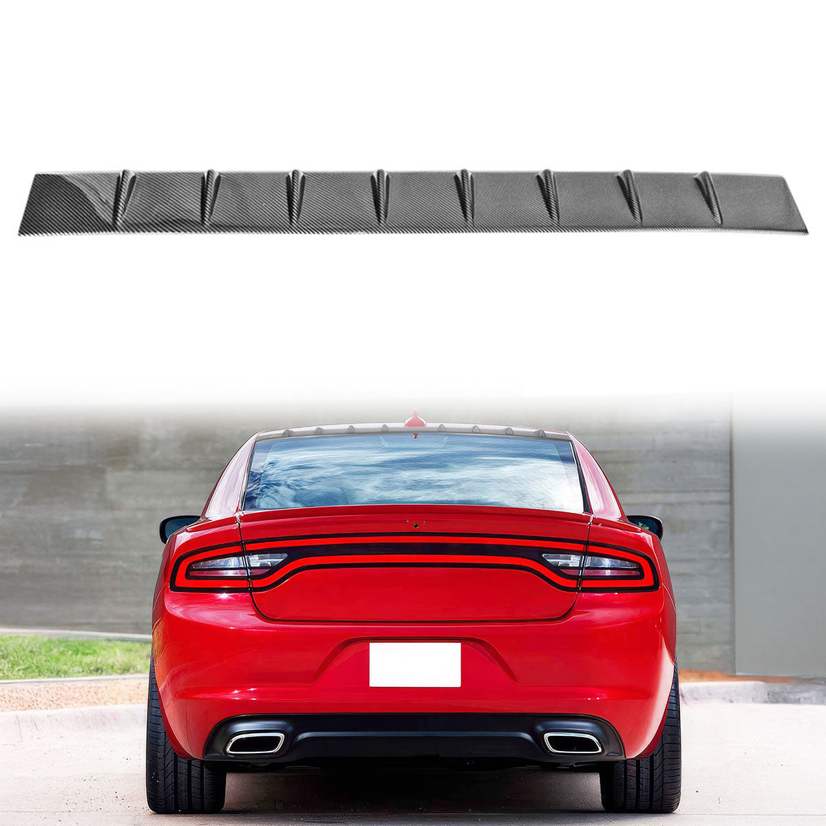 2011-2023 Dodge Charger IKON Style Shark Fin Roof Vane Spoiler Wing