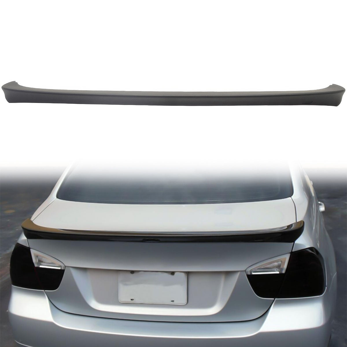 2006-2011 BMW E90 3 Series Sedan A Style Matte Black Rear Spoiler Wing