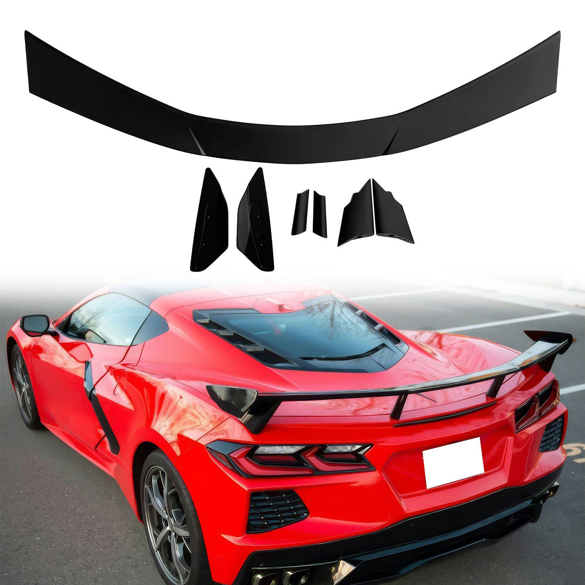 2020-2025 Chevy Corvette High Wing Trunk Spoiler Wing ABS