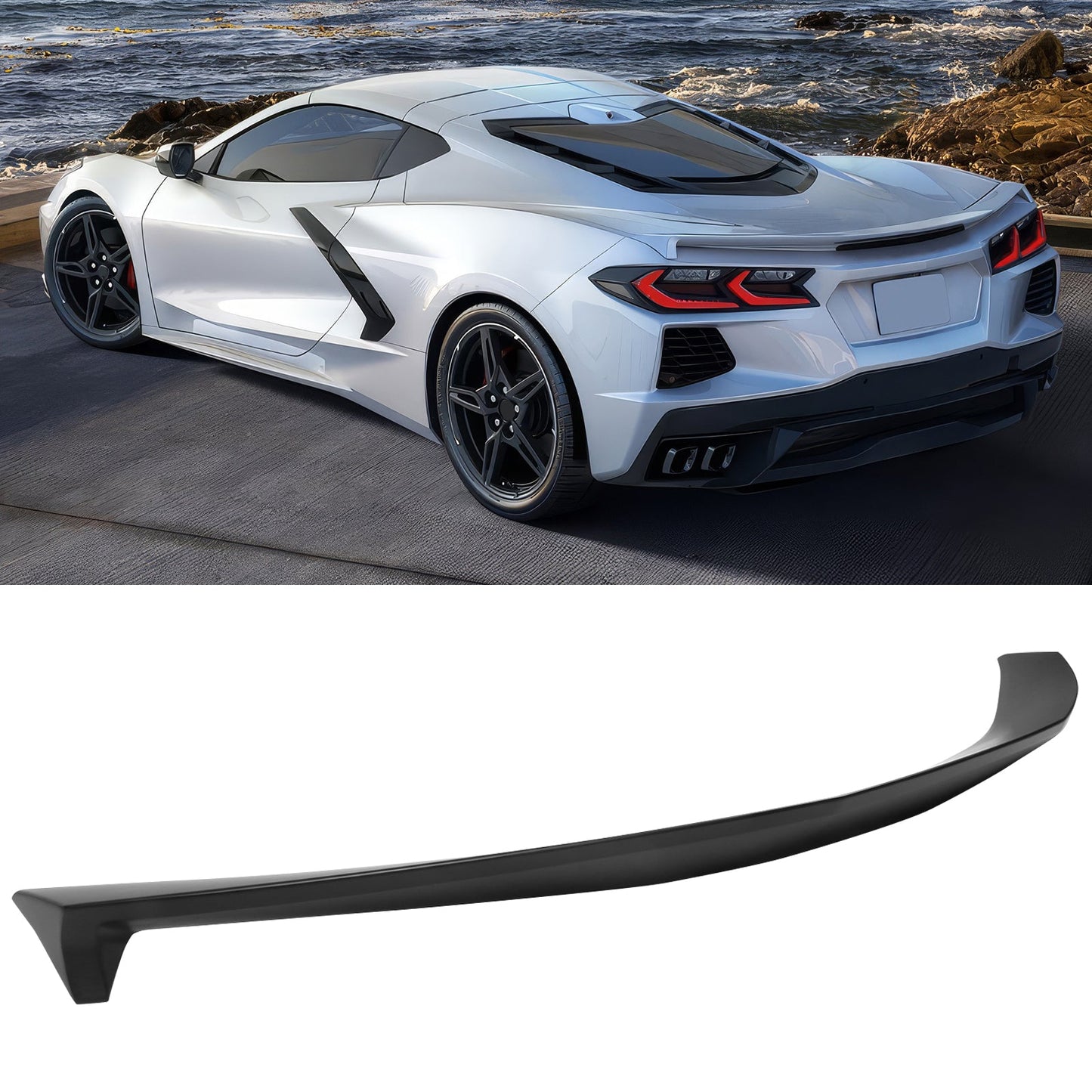 2020-2025 Chevy Corvette Z51 Low Profile Trunk Rear Spoiler ABS