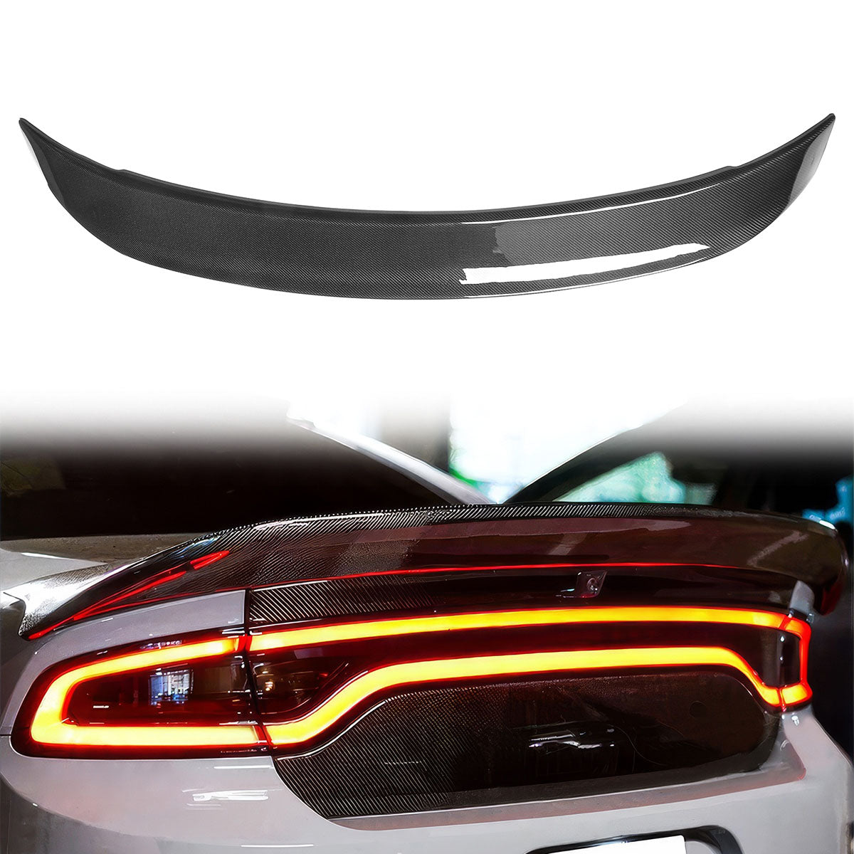 2015-2023 Dodge Charger Redeye Style Trunk Spoiler Carbon Fiber
