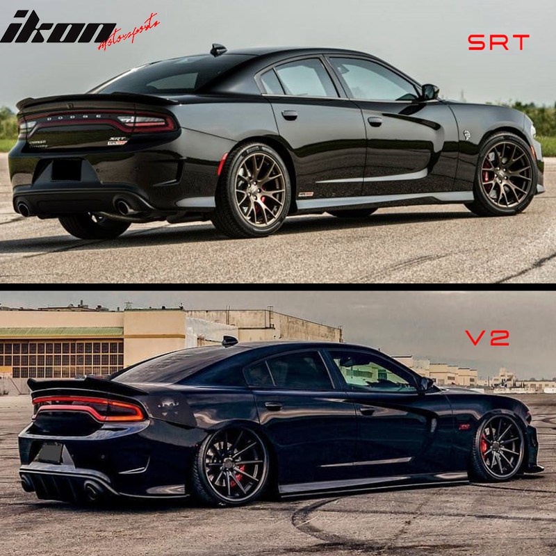 2015-2023 Dodge Charger SRT Hellcat Matte Black Trunk Spoiler Lip ABS