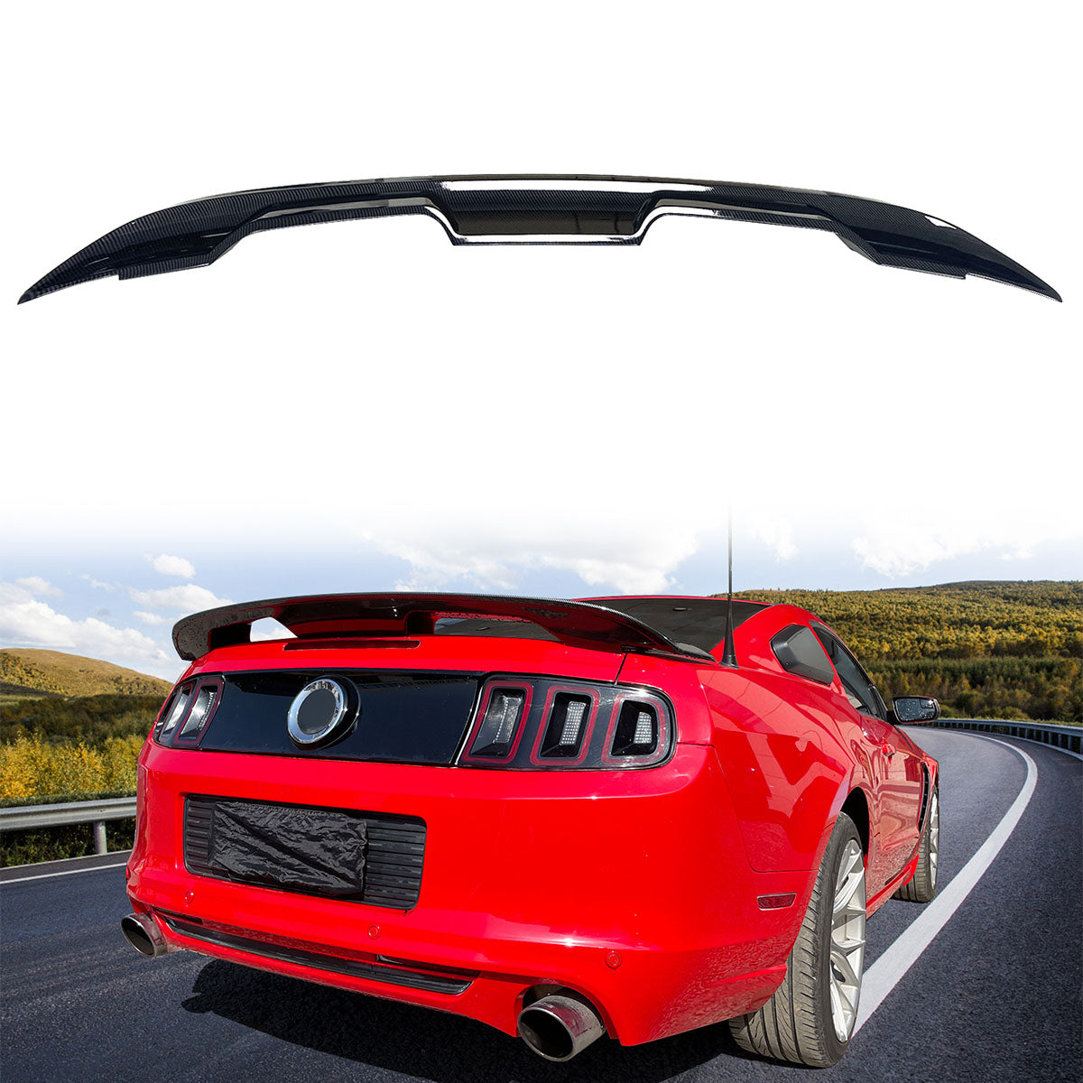2010-2014 Ford Mustang 2020 GT500 Style Trunk Spoiler Wing ABS