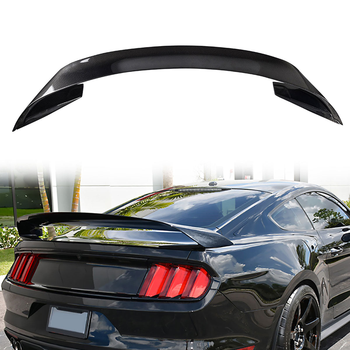 2015-2023 Ford Mustang GT350R Style Carbon Fiber Trunk Spoiler Wing