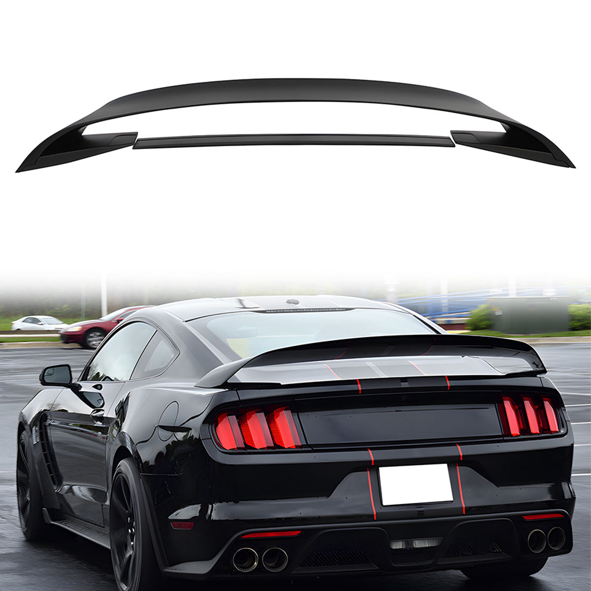 2015-2023 Mustang GT350 Style Rear Trunk Spoiler Ducktail Wing Lip ABS