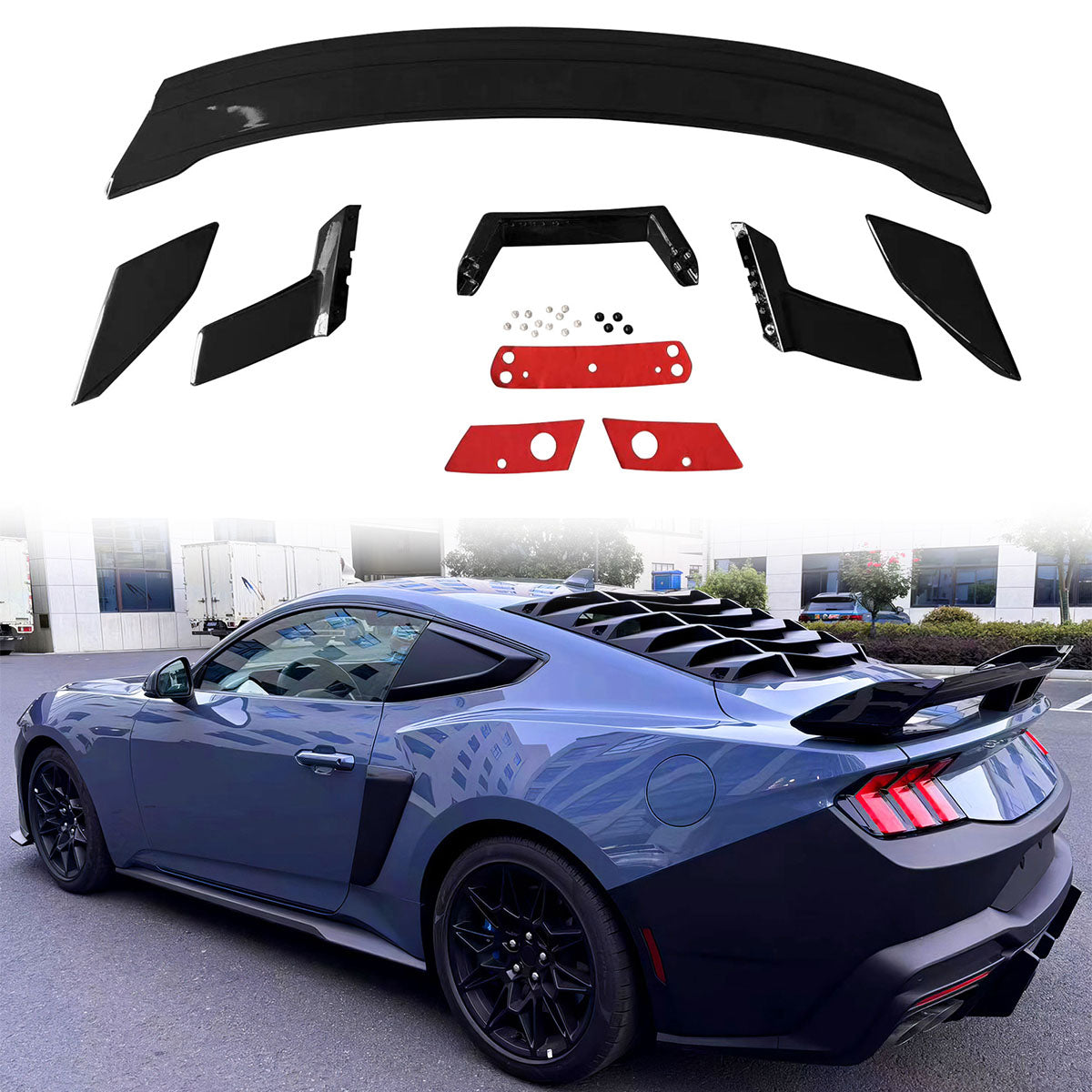 2024-2025 Ford Mustang Coupe Dark Horse Gloss Black Trunk Spoiler ABS