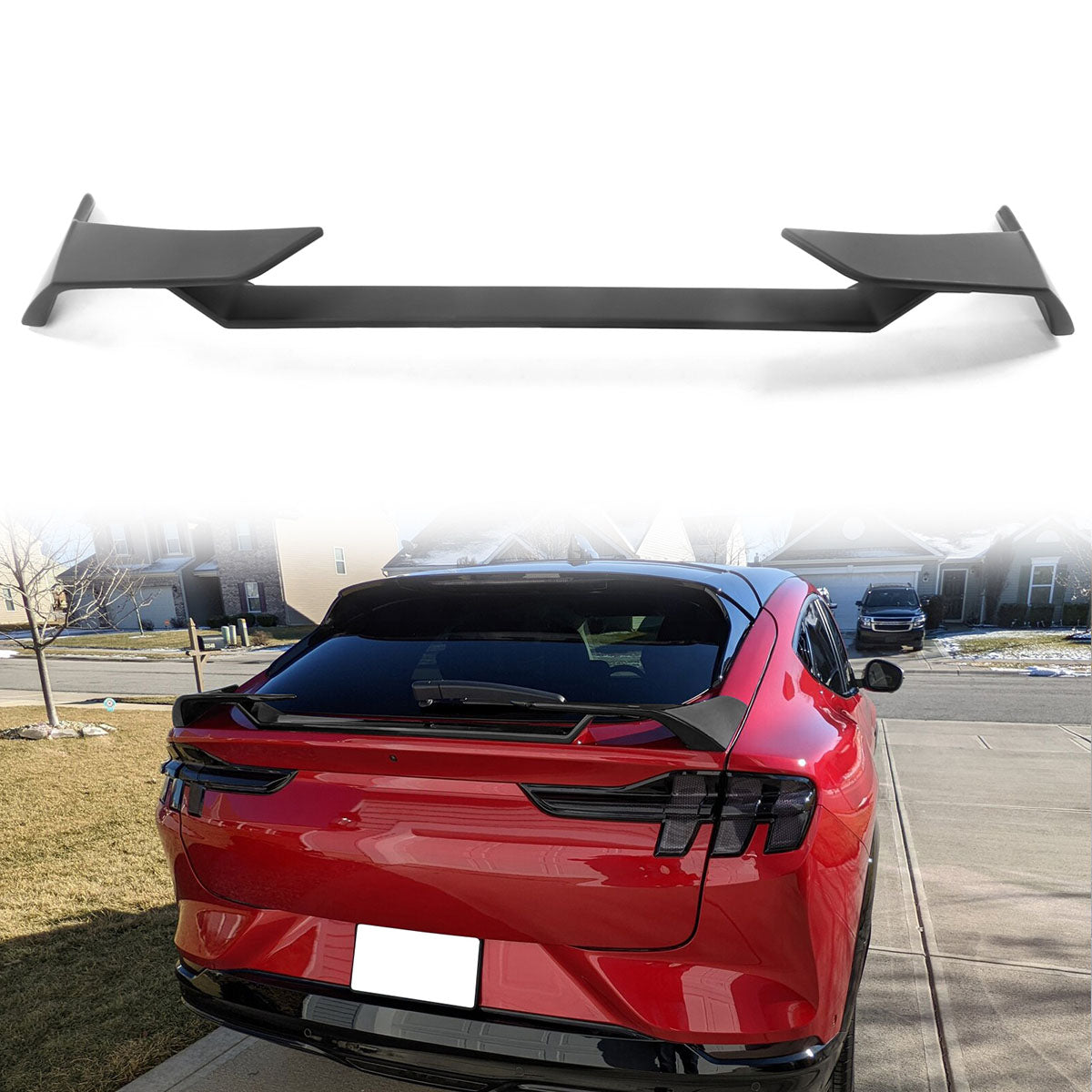 2021-2024 Ford Mustang Mach-E Matte Black MID Rear Spoiler Wing ABS