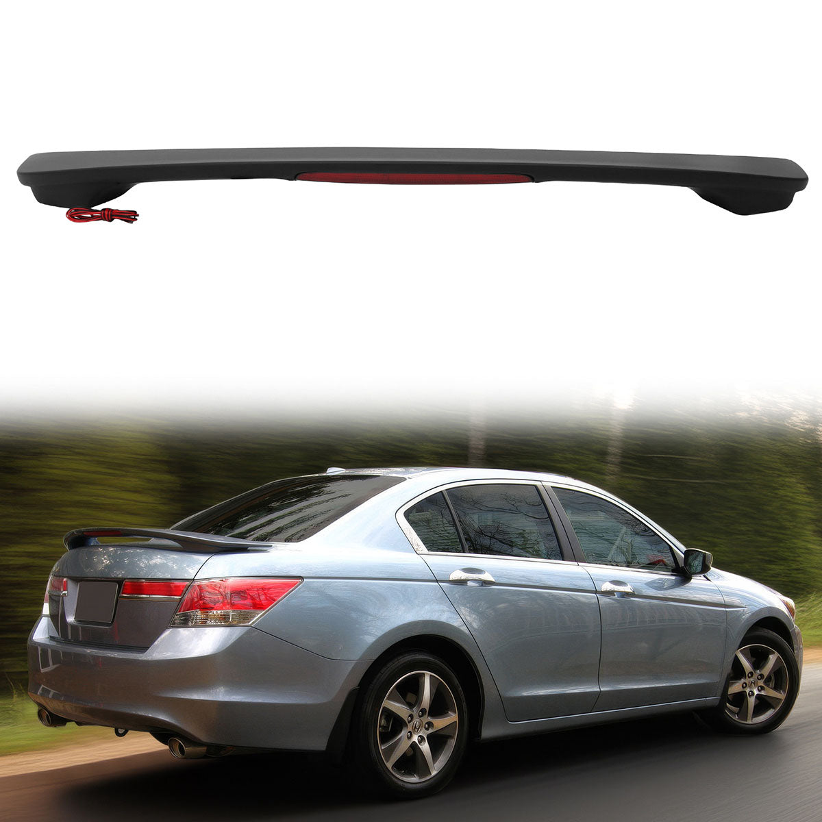 2008-2012 Honda Accord Sedan OE Style Trunk Spoiler With Light ABS