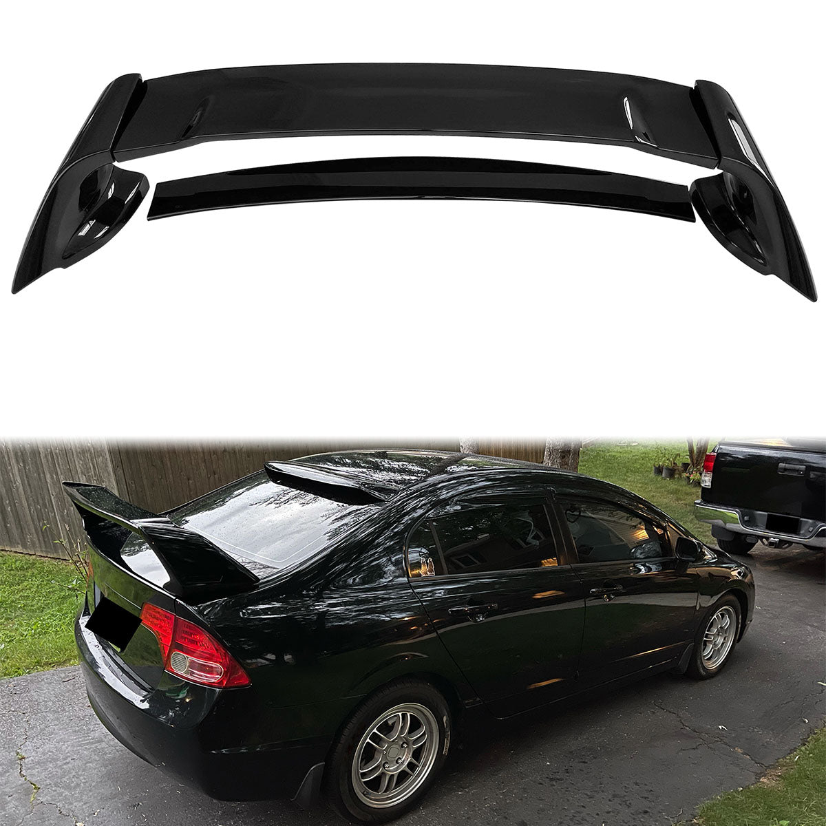 2006-2011 Honda Civic Rear Spoiler Wing Mugen Style ABS