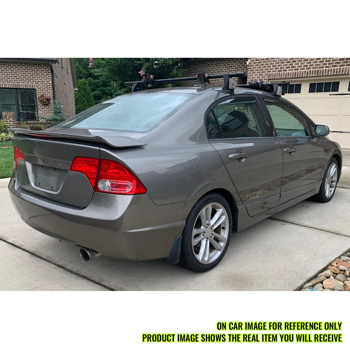 2006-2011 Honda Civic Sedan Si Style Unpainted Gray Trunk Spoiler /LED