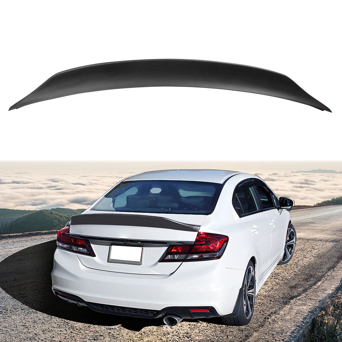 2013-2015 Honda Civic Duckbill V2 Style Rear Trunk Spoiler PP