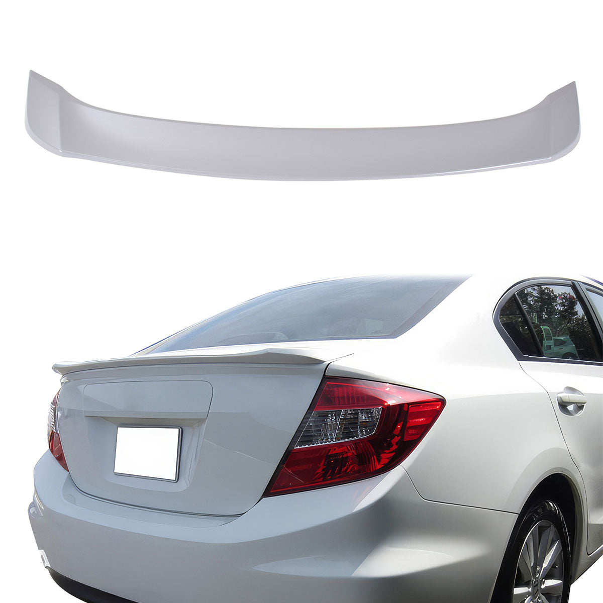 2012-2015 Honda Civic Modulo Style Unpainted Gray Trunk Spoiler ABS