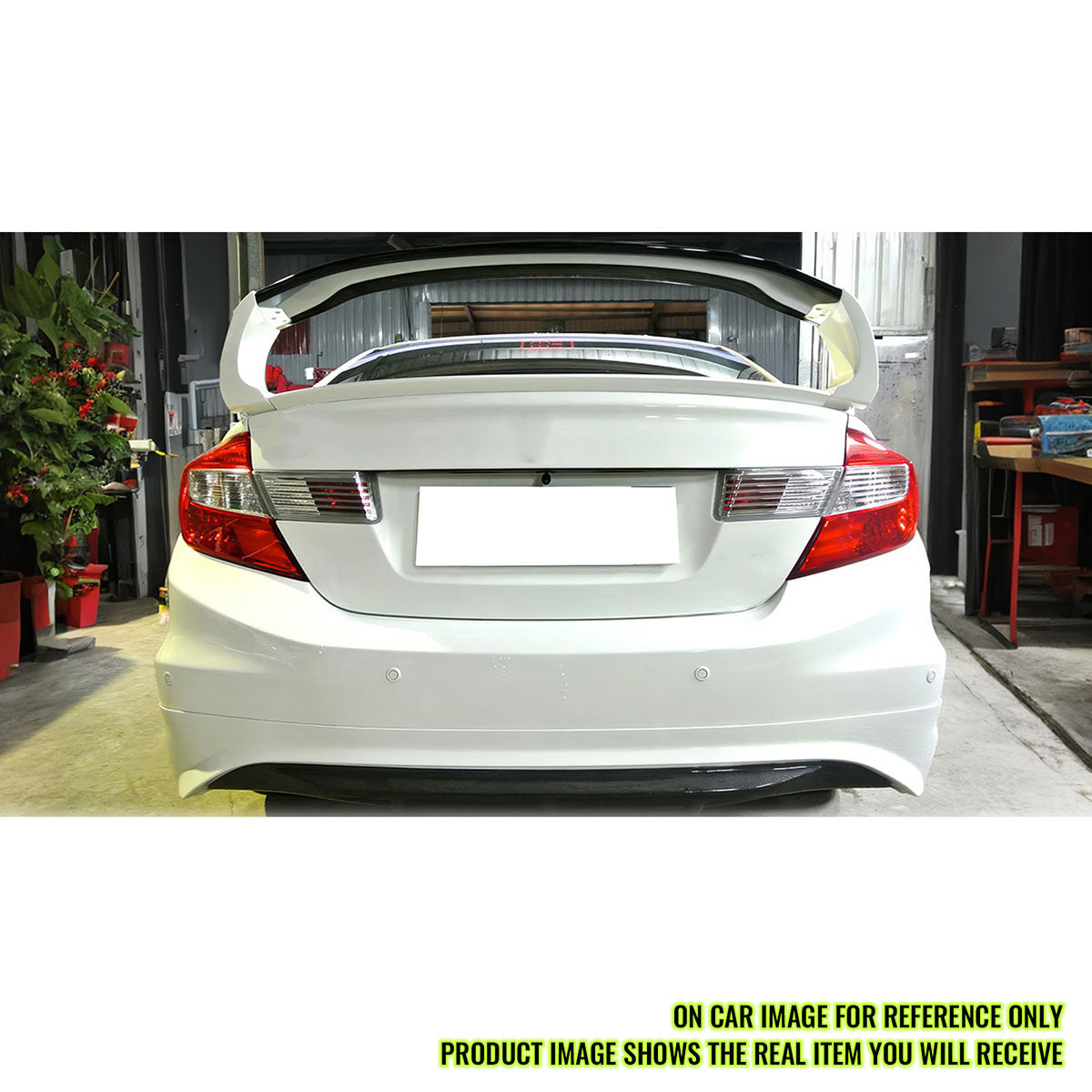 2012-2015 Honda Civic 9th RR Style Unpainted Beige Trunk Spoiler ABS