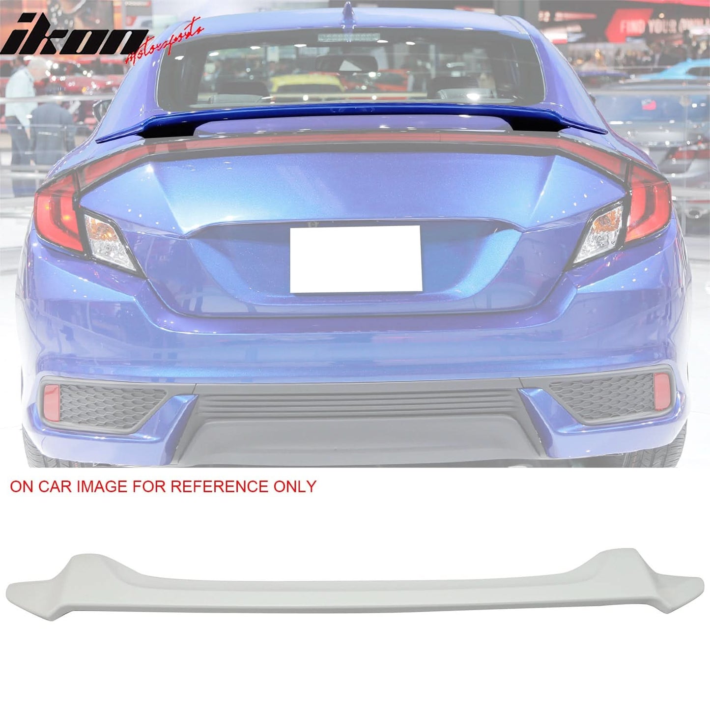 2016-2020 Honda Civic Coupe OE #NH578 Taffeta White Trunk Spoiler ABS