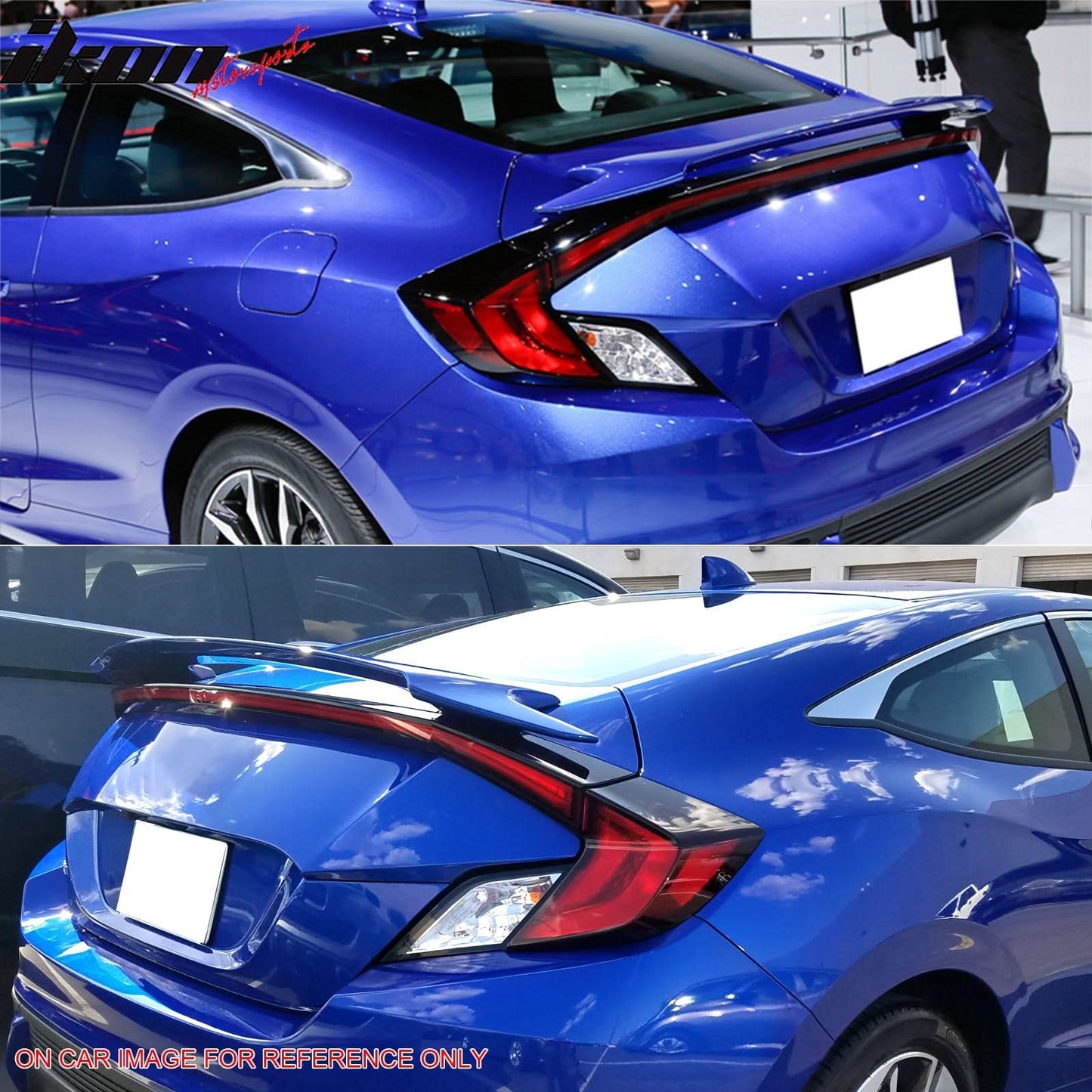 2016-2020 Honda Civic Coupe OE #NH578 Taffeta White Trunk Spoiler ABS