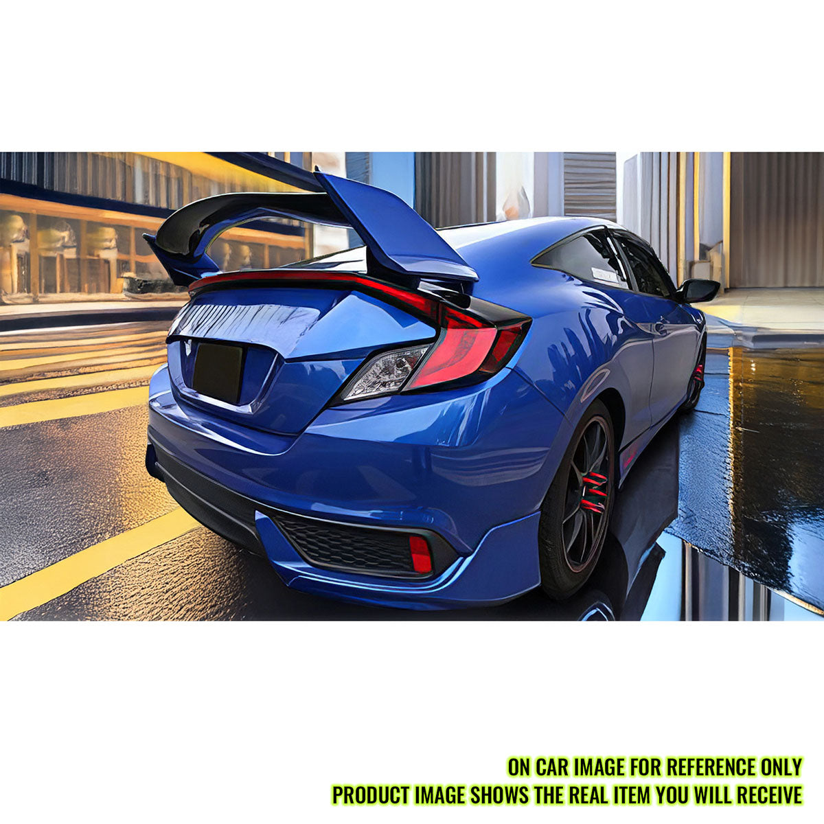 2016-2021 Honda Civic 10th Coupe TR Style Unpainted Gray Trunk Spoiler