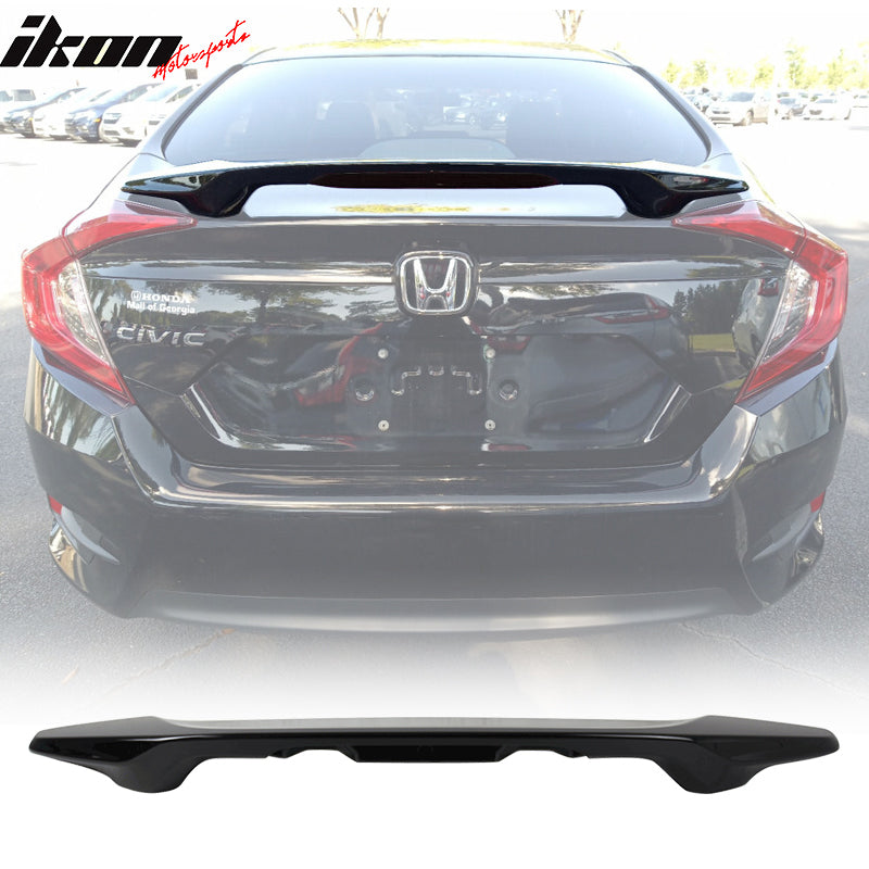 2016-2021 Honda Civic X Sedan Trunk Spoiler with LED Brake Light ABS