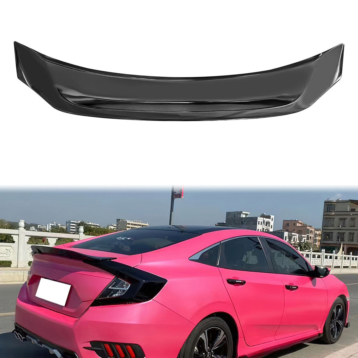 2016-2021 Honda Civic Sedan R Style Trunk Spoiler ABS