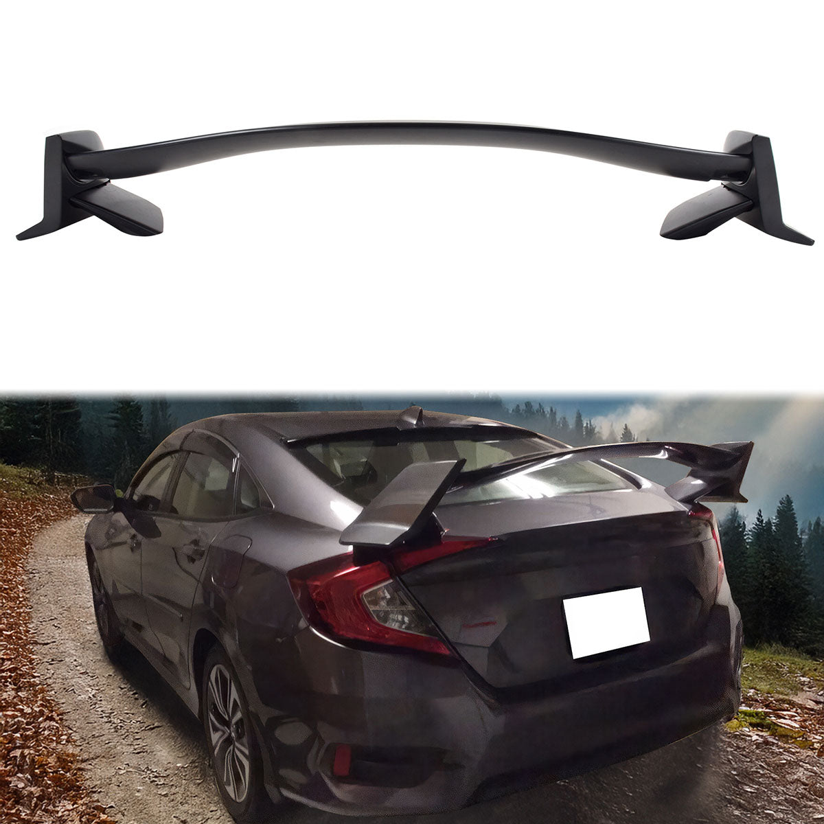 2016-2021 Honda Civic 10th Sedan TR Style Unpainted Trunk Spoiler ABS