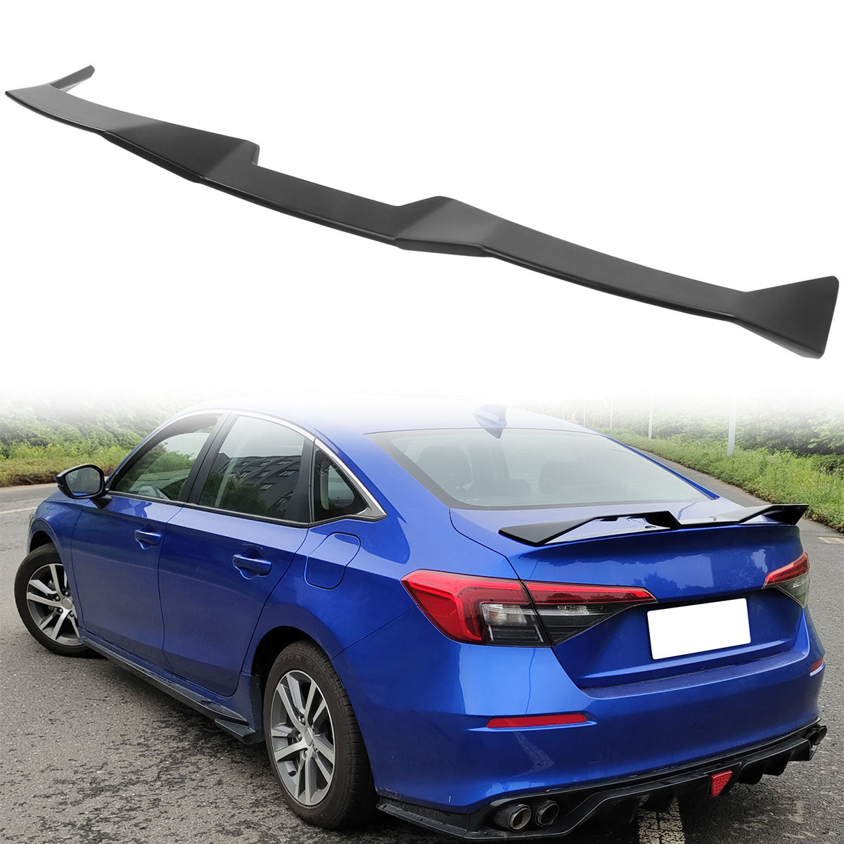 2022-2025 Honda Civic 4DR Matte Black Seagull Rear Spoiler Wing ABS