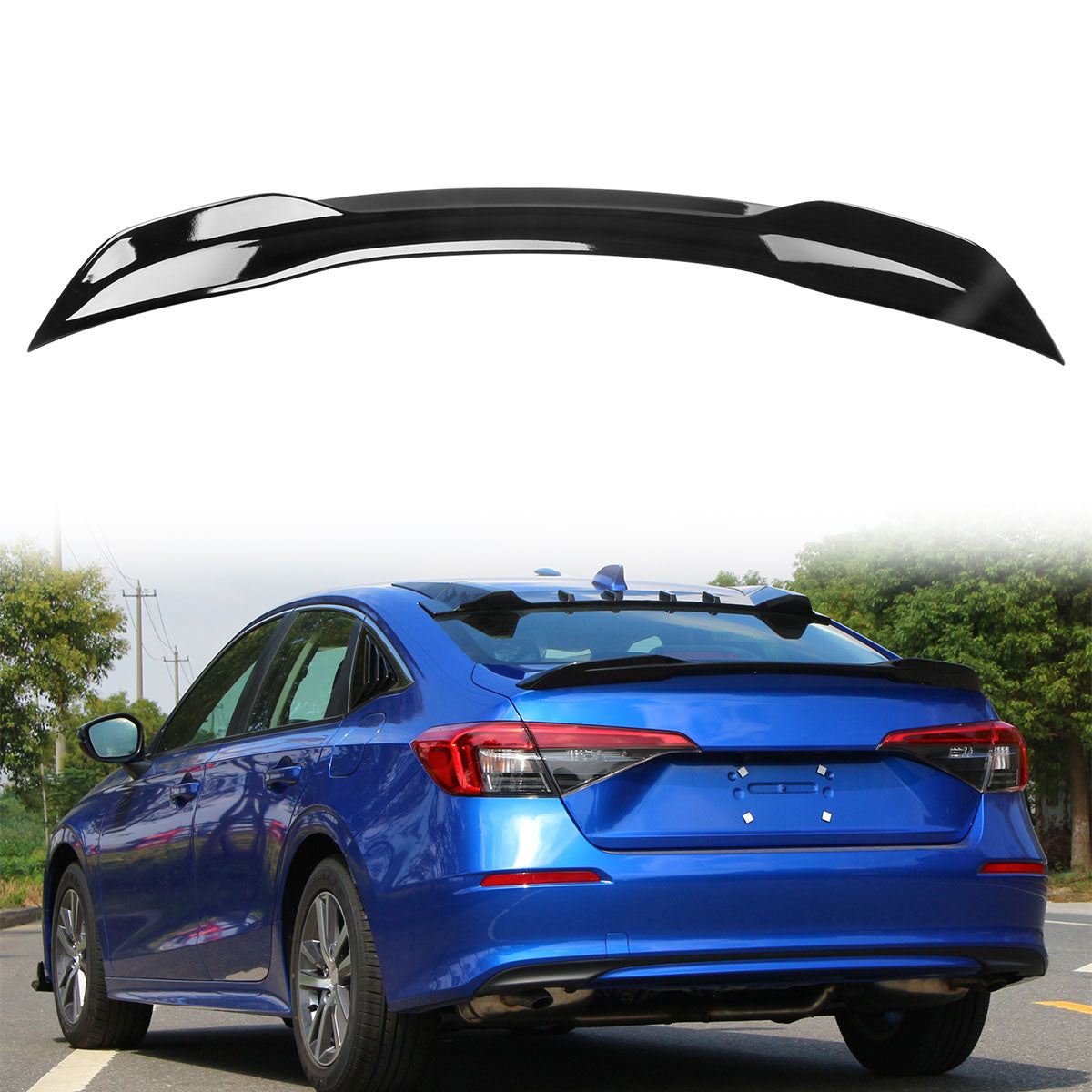 Trunk Spoiler for 2022-2023 Honda Civic 11th Gen Sedan SI RS Style ABS