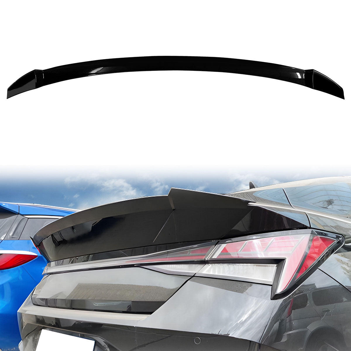 2021-2025 Hyundai Elantra 4DR Sedan M4 Rear Trunk Spoiler Wing ABS