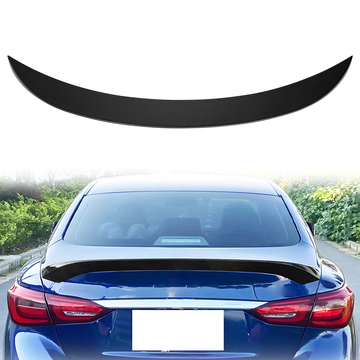 2014-2023 Infiniti Q50 AS Style Rear Trunk Spoiler Wing ABS