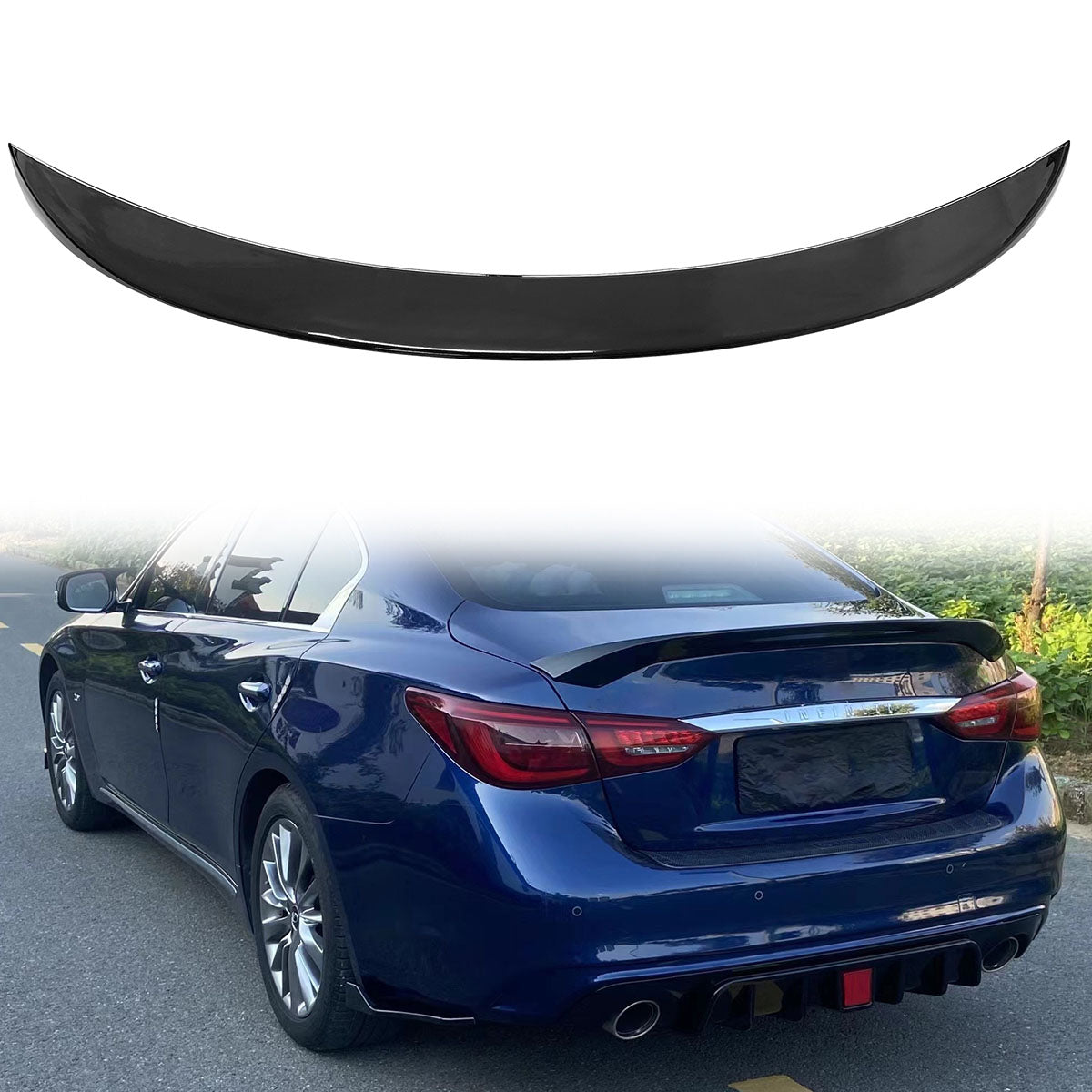 2014-2023 Infiniti Q50 AS Style Rear Trunk Spoiler Wing ABS