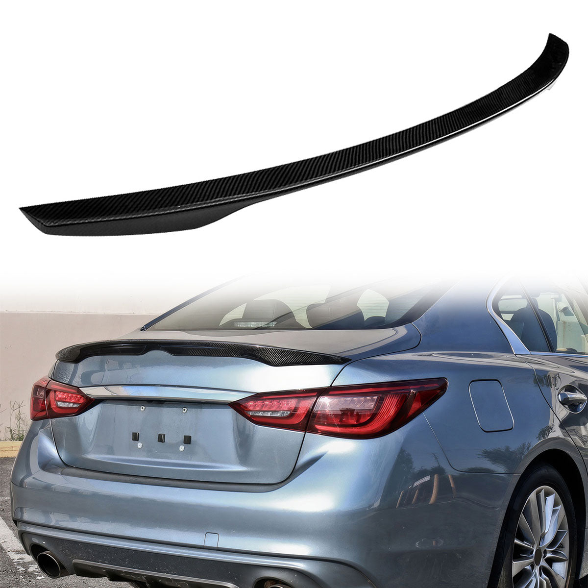 2014-2024 Infiniti Q50 Sedan Japanese Style Trunk Spoiler Carbon Fiber