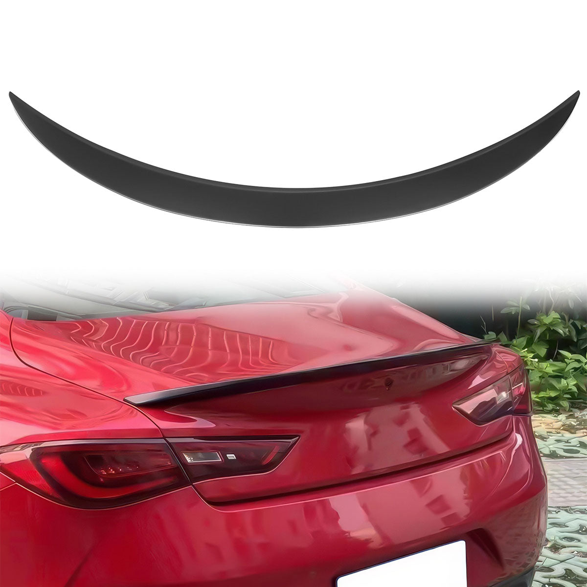 2017-2022 Infiniti Q60 X Style High Kick Rear Trunk Spoiler Wing ABS