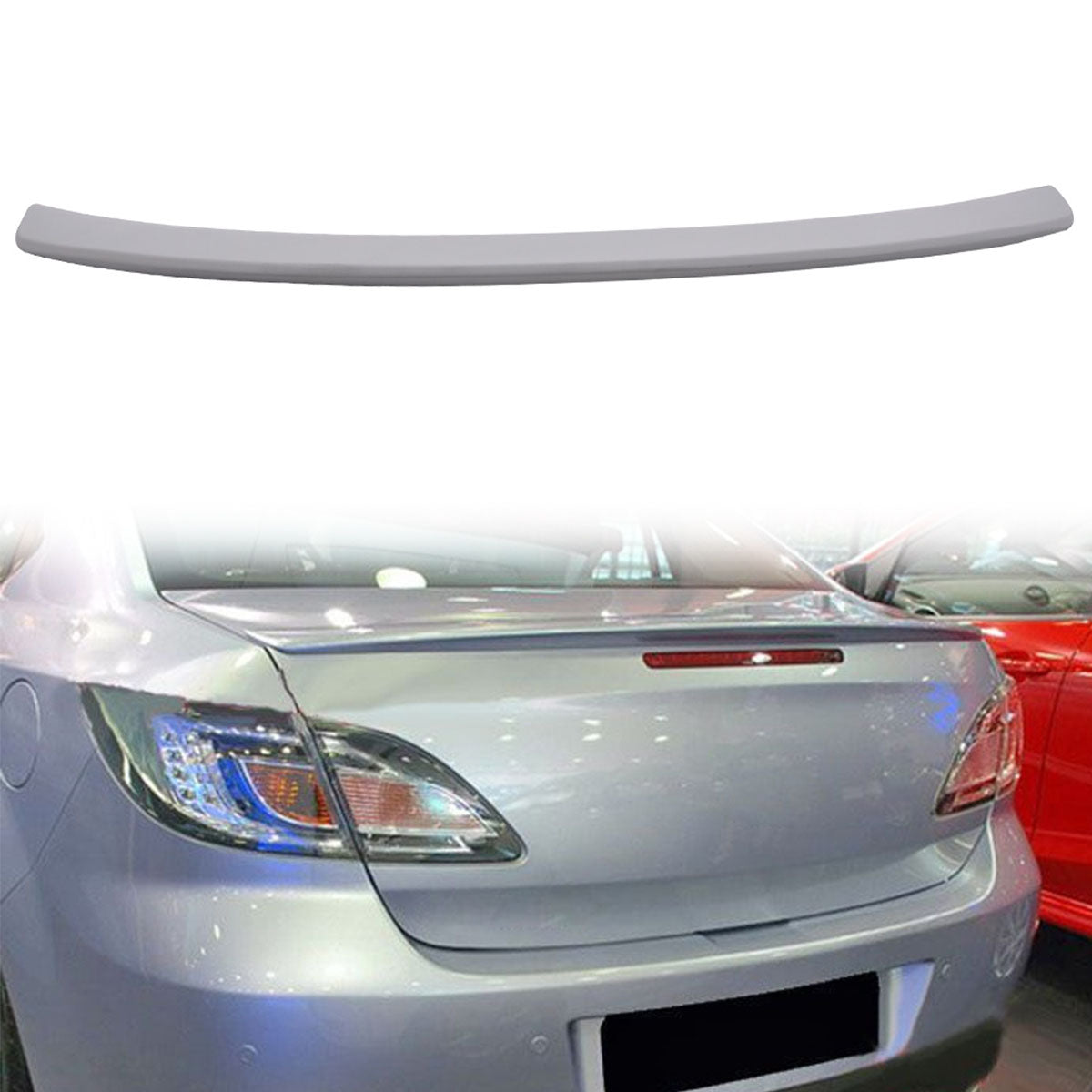 2009-2013 Mazda 6 Sedan Unpainted Black Rear Trunk Spoiler Wing ABS