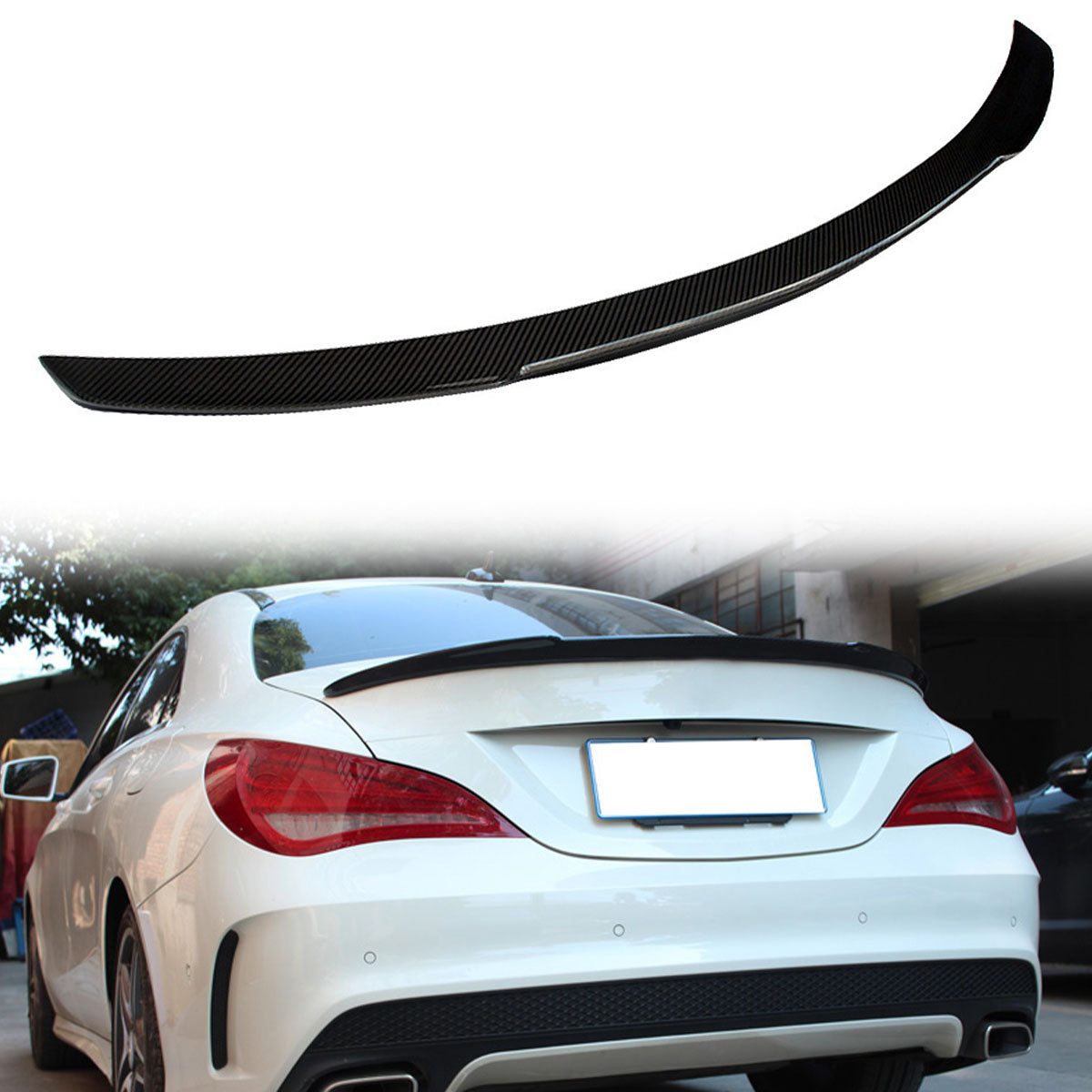 2013-2018 Mercedes-Benz CLA C117 FD Style Trunk Spoiler Carbon Fiber