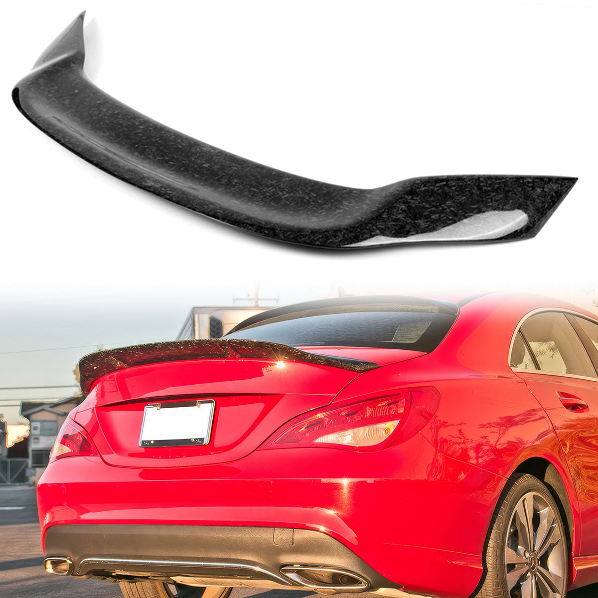2013-2019 Benz CLA W117 C117 R Style Forged Trunk Spoiler Carbon Fiber