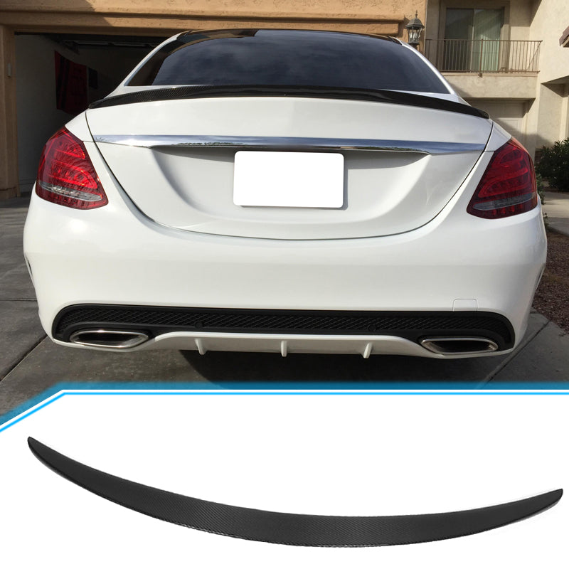 2015-2021 Benz W205 C Class Sedan AMG Style Trunk Spoiler Carbon Fiber