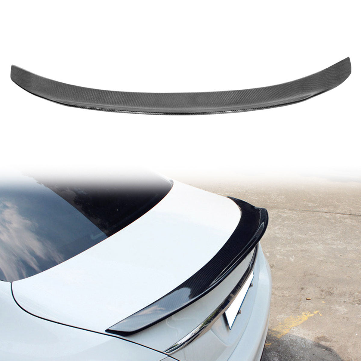 2015-2021 Benz W205 C Class 4dr PSM Style Trunk Spoiler Carbon Fiber