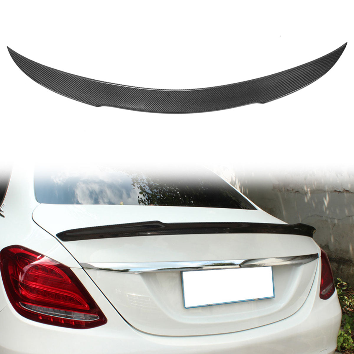 2015-2021 Benz W205 C Class Sedan FD Style Trunk Spoiler Carbon Fiber