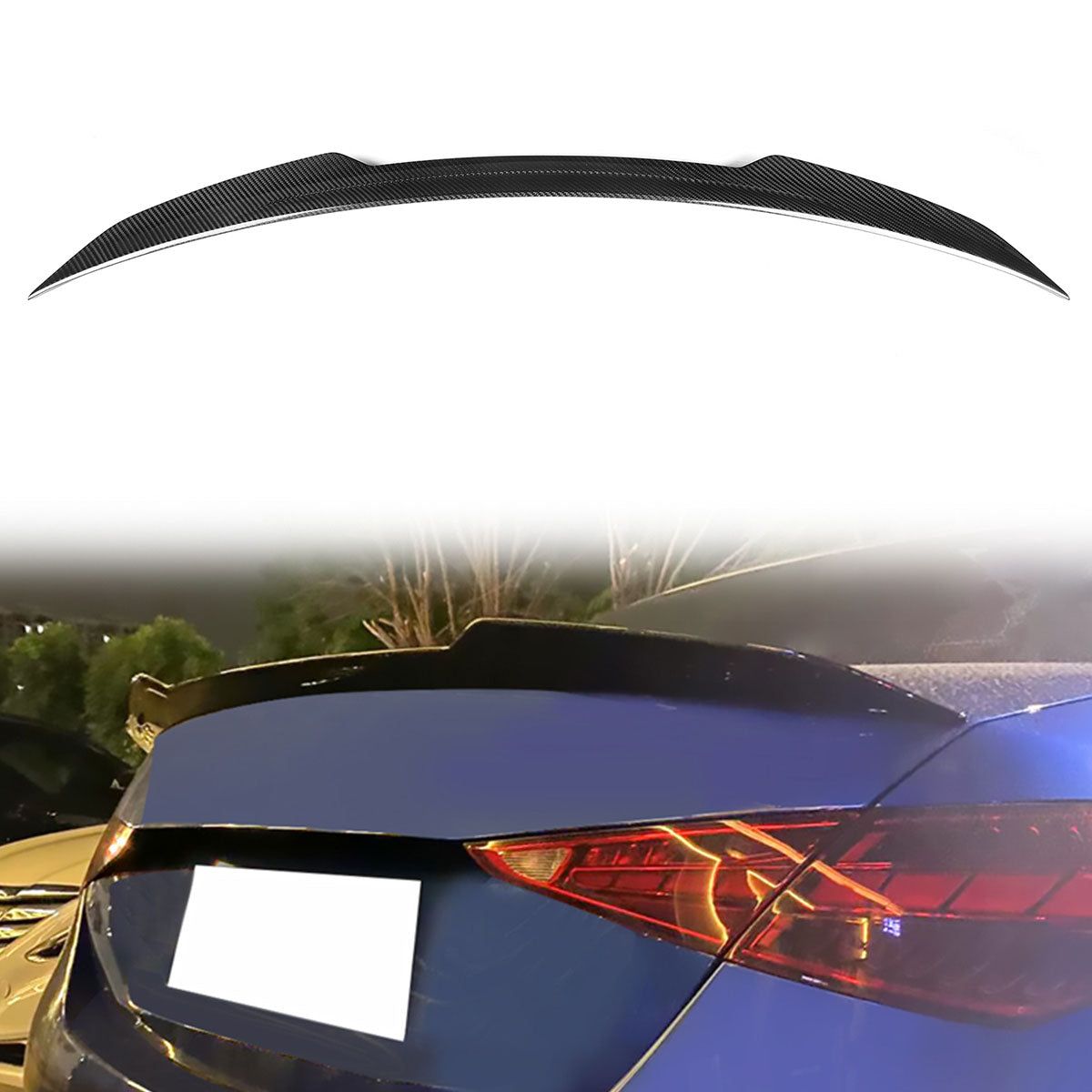 2022-2023 Benz W206 C-Class 4DR X Rear Spoiler Wing Dry Carbon Fiber