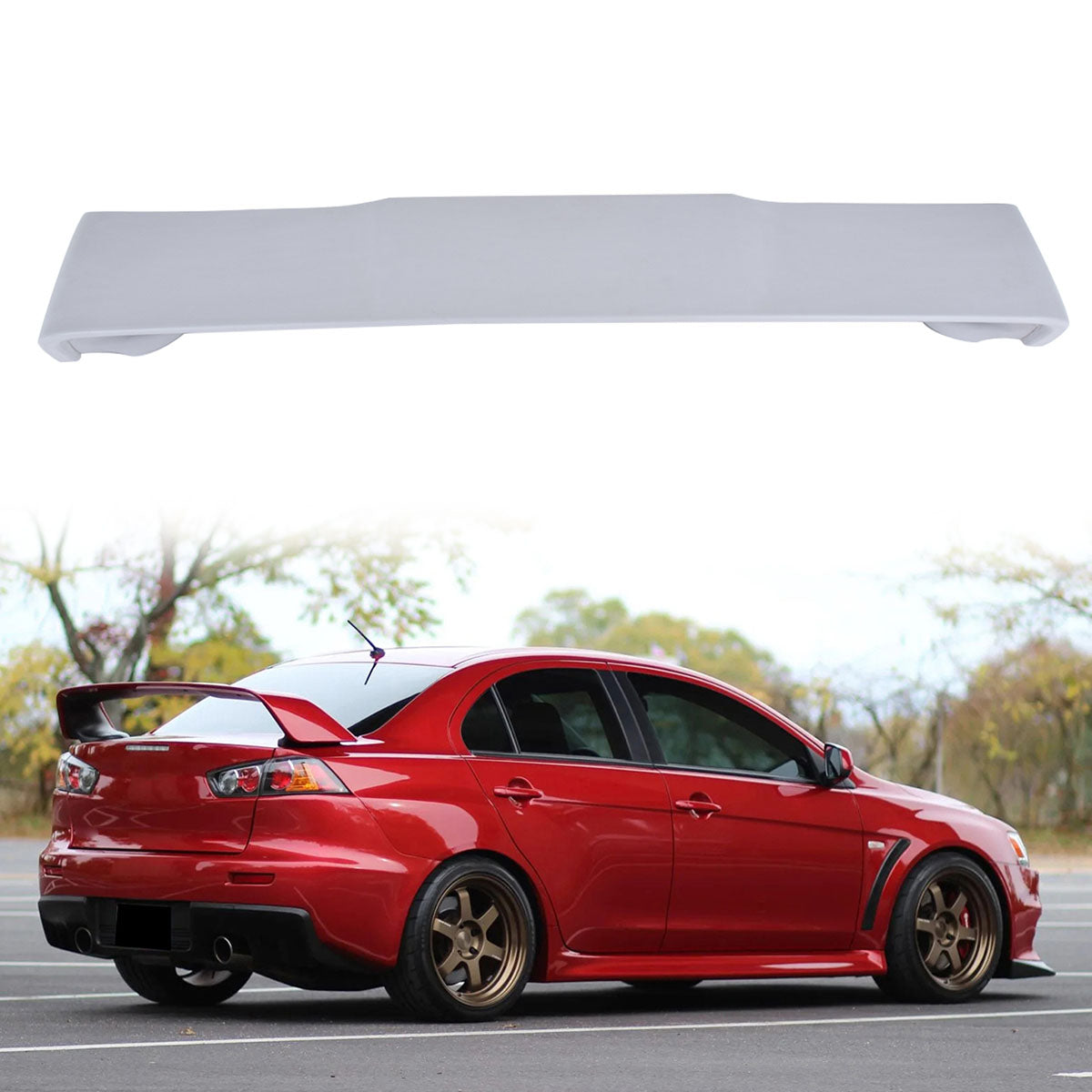 2008-2017 Mitsubishi Lancer Japan Style Unpainted Gray Trunk Spoiler