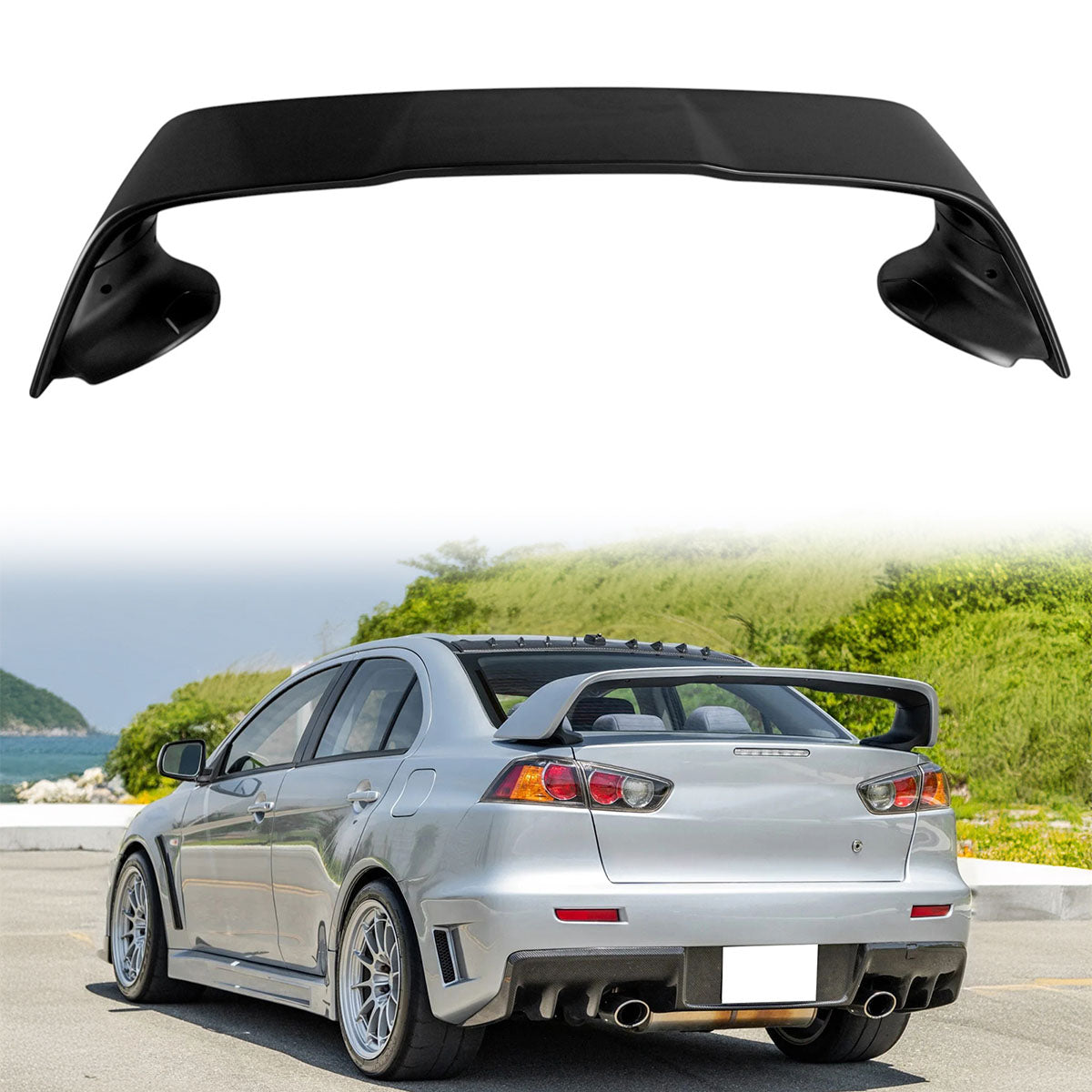 2008-2017 Mitsubishi Lancer Evolution 10 X Trunk Spoiler Wing Lip ABS
