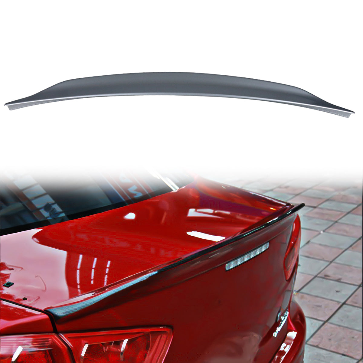 2008-2017 Mitsubishi Lancer EVO X 10 RS Rear Trunk Spoiler ABS